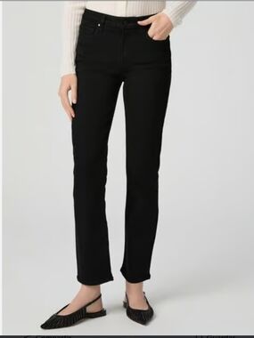 PAIGE Gemma Black Straight-Leg Jeans Size 27